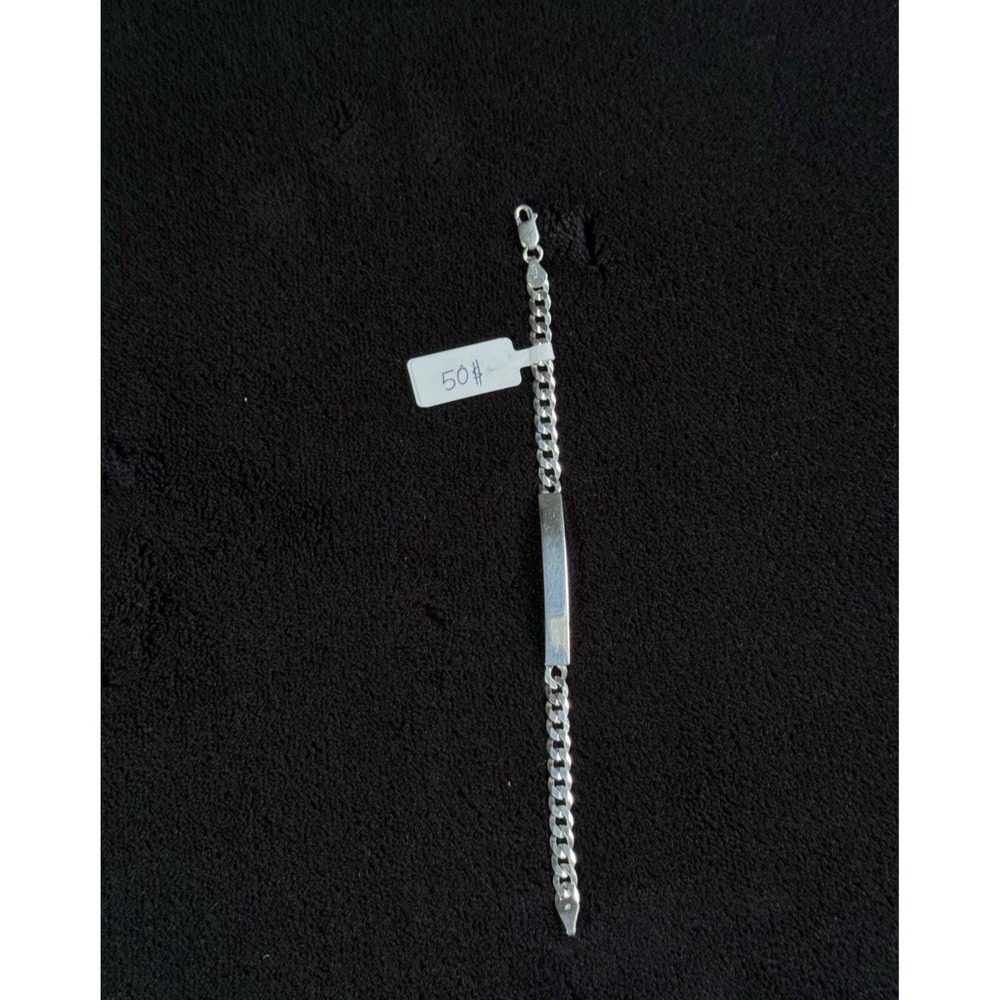 Esclava tejido cubana con placa de plata 925 - 7 inch. - Picture 2 of 3